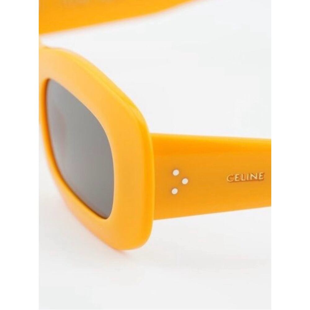 NEW!! Celine CL40294I 42A Orange Rectangular Sunglasses Dark Lenses Authentic - Picture 5 of 8